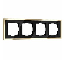 Рамка на 4 поста Werkel Baguette черный/латунь 4690389193323 W0042852 a062784