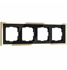 Рамка на 4 поста Werkel Baguette черный/латунь 4690389193323 W0042852 a062784