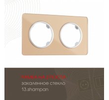Рамка двухместная Arte Milano 502.13-2.shampan