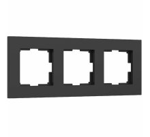 Рамка на 3 поста Werkel Slab черный матовый W0032908 4690389193422 a062801