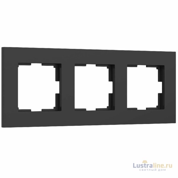 Рамка на 3 поста Werkel Slab черный матовый W0032908 4690389193422 a062801