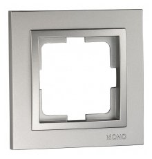 Рамка на 1 пост Mono Electric Despina серебро 102-210000-160