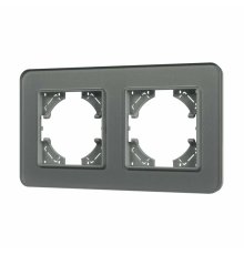 Рамка на 2 поста стеклянная Arlight FRM-OMALI-GS-2-GR 049694