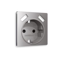Лицевая панель для розетки с/з со шторками 2USB A+A Ambrella Volt Alfa AP5090