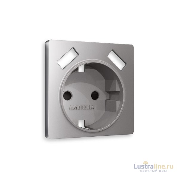 Лицевая панель для розетки с/з со шторками 2USB A+A Ambrella Volt Alfa AP5090
