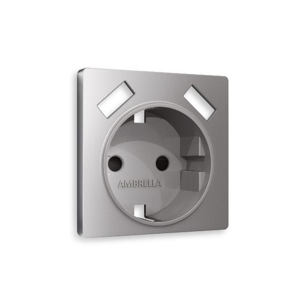 Лицевая панель для розетки с/з со шторками 2USB A+A Ambrella Volt Alfa AP5090