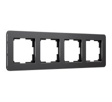 Рамка на 4 поста Werkel Platinum черный алюминий 4690389184512 W0042608