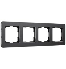 Рамка на 4 поста Werkel Platinum черный алюминий 4690389184512 W0042608