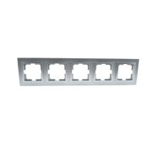 Рамка на 5 постов Mono Electric Despina серебро 102-210000-164