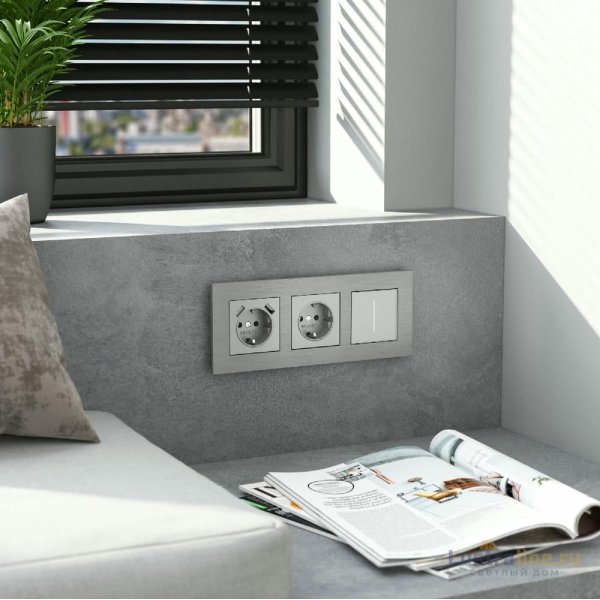 Рамка на 3 поста Werkel AluMax 4690389204067 W0033506 a066326