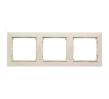 Рамка 3-постовая Legrand Valena слоновая кость/золотой штрих 774153