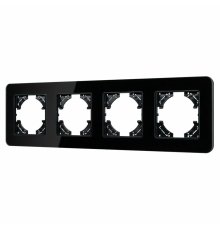 Рамка на 4 поста стеклянная Arlight FRM-OMALI-GS-4-BK 049701