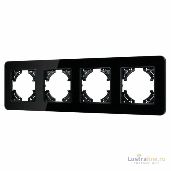 Рамка на 4 поста стеклянная Arlight FRM-OMALI-GS-4-BK 049701