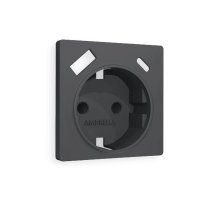 Лицевая панель для розетки с/з со шторками 2USB A+C Ambrella Volt Alfa AP9100