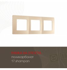 Рамка трехместная Arte Milano 517.17-3.shampan