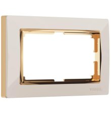Рамка для двойной розетки Werkel Snabb слоновая кость/золото W0081932 4690389161148