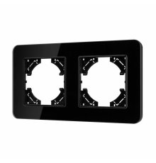 Рамка на 2 поста стеклянная Arlight FRM-OMALI-GS-2-BK 049693