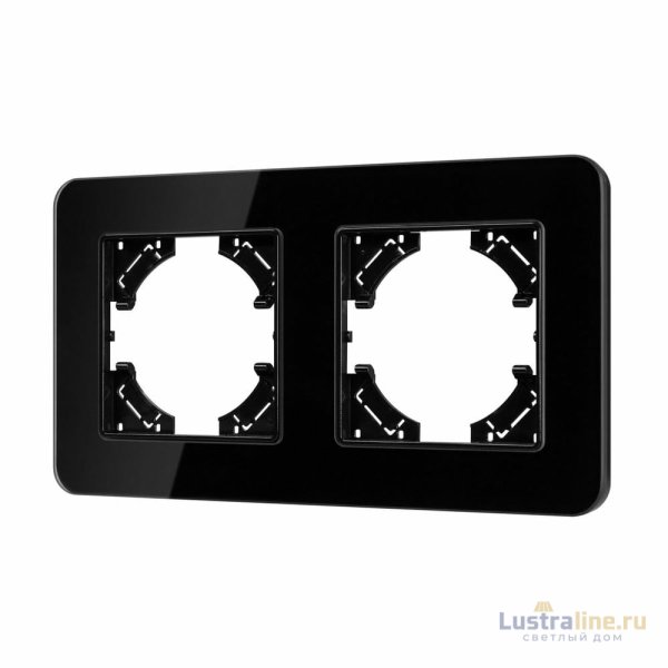 Рамка на 2 поста стеклянная Arlight FRM-OMALI-GS-2-BK 049693
