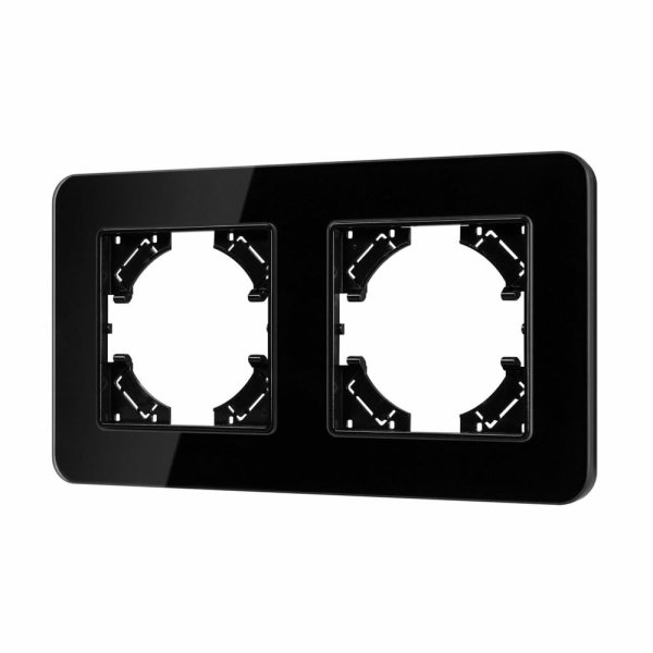 Рамка на 2 поста стеклянная Arlight FRM-OMALI-GS-2-BK 049693