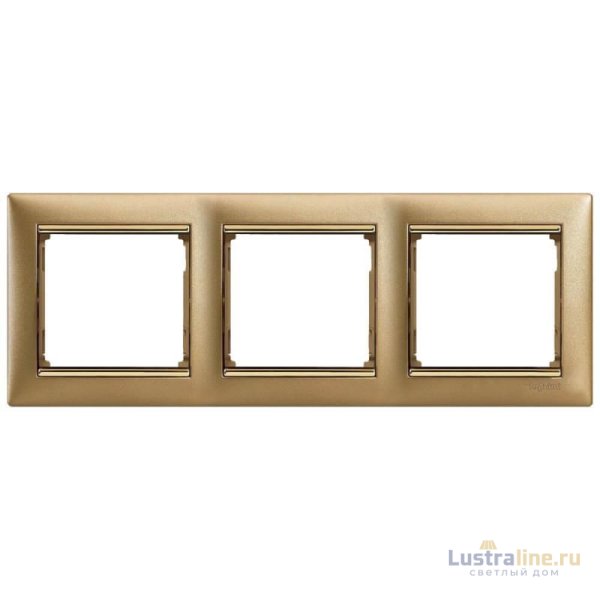 Рамка 3-постовая Legrand Valena матовое золото 770303