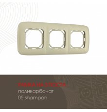 Рамка трехместная Arte Milano 505.05-3.shampan