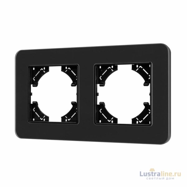 Рамка на 2 поста стеклянная Arlight FRM-OMALI-SFGS-2-BK 049709
