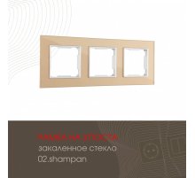 Рамка трехместная Arte Milano 503.02-3.shampan