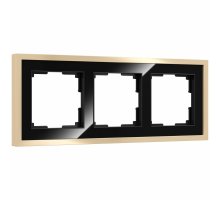 Рамка на 3 поста Werkel Baguette черный-латунь 4690389185809 W0032852 a060241