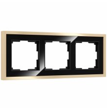 Рамка на 3 поста Werkel Baguette черный-латунь 4690389185809 W0032852 a060241
