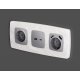 Лицевая панель для розетки с/з со шторками 2USB A+A Ambrella Volt Omega OP5090