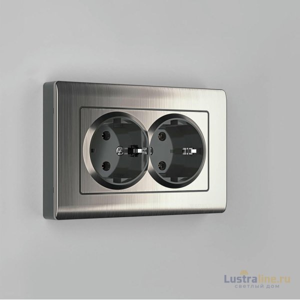 Рамка Werkel Metallic для двойной розетки глянцевый никель W0081602 4690389159077