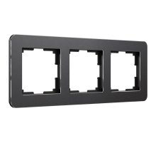 Рамка на 3 поста Werkel Platinum черный алюминий 4690389184482 W0032608