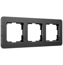 Рамка на 3 поста Werkel Platinum черный алюминий 4690389184482 W0032608