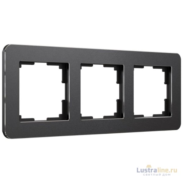 Рамка на 3 поста Werkel Platinum черный алюминий 4690389184482 W0032608