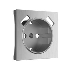 Накладка для розетки USB Werkel cеребряный рифленый W1179509 4690389159848