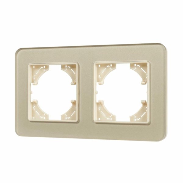 Рамка на 2 поста стеклянная Arlight FRM-OMALI-GS-2-GD 049695