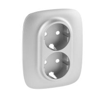 Лицевая панель Legrand Valena Allure розетки с/з алюминий 754957