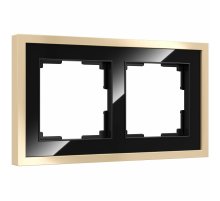 Рамка на 2 поста Werkel Baguette черный-латунь 4690389185786 W0022852 a060240