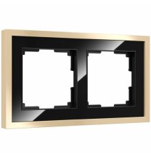 Рамка на 2 поста Werkel Baguette черный-латунь 4690389185786 W0022852 a060240