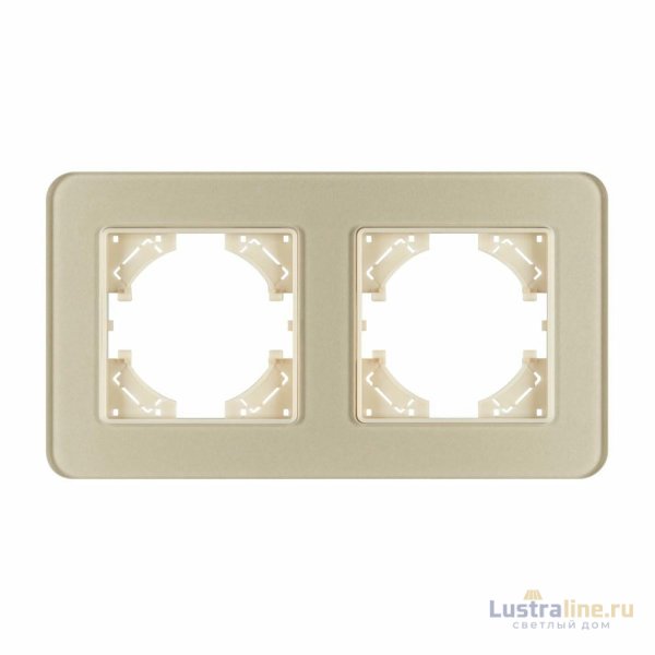 Рамка на 2 поста стеклянная Arlight FRM-OMALI-SFGS-2-GD 049711