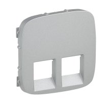 Лицевая панель Legrand Valena Allure розетки телефонной RJ-11/Ethernet RJ-45 алюминий 755427