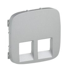 Лицевая панель Legrand Valena Allure розетки телефонной RJ-11/Ethernet RJ-45 алюминий 755427