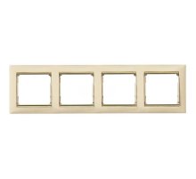 Рамка 4-постовая Legrand Valena слоновая кость/золотой штрих 774154