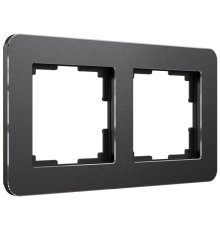 Рамка на 2 поста Werkel Platinum черный алюминий 4690389184451 W0022608