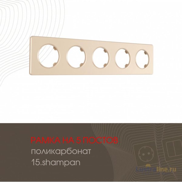 Рамка пятиместная Arte Milano 502.15-5.shampan