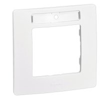 Рамка 1-постовая Legrand Etika с держателем для маркировки белая 672506