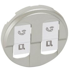 Лицевая панель Legrand Celiane розетки компьютерной 2хRJ45 титановая 068552