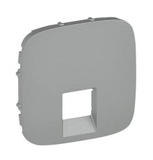 Лицевая панель Legrand Valena Allure розетки телефонной RJ-11/Ethernet RJ-45 алюминий 755417
