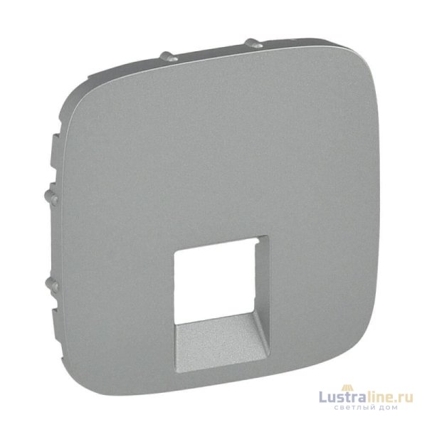 Лицевая панель Legrand Valena Allure розетки телефонной RJ-11/Ethernet RJ-45 алюминий 755417