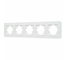 Рамка на 5 постов стеклянная Arlight FRM-OMALI-GS-5-WH 049704